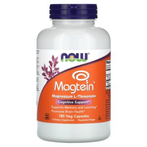 NOW Foods Magtein® L-treonato de Magnésio 180 Cápsulas Vegetais
