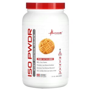 Metabolic Nutrition ISOpwdr Isolado de Proteína Whey Biscoito de Manteiga de Amendoim 690 g (152 lbs)