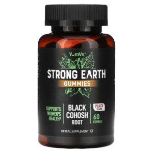 YumVs Gomas de Terra Fortes Raiz de Cohosh Preto Pêssego 60 Gomas