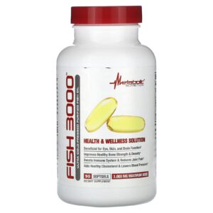 Metabolic Nutrition Fish 3000 90 Cápsulas Softgel (1.000 mg por Cápsula Softgel)