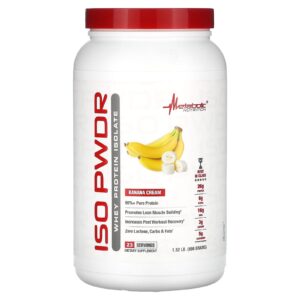 Metabolic Nutrition ISOpwdr Isolado de Proteína Whey Creme de Banana 690 g (152 lbs)