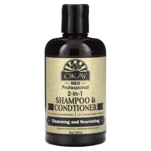 Okay Pure Naturals Condicionador e Shampoo Profissional 2 em 1 Masculino 237 ml (8 oz)