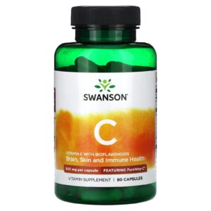 Swanson Vitamina C com BioFlavonoides 500 mg 90 Cápsulas
