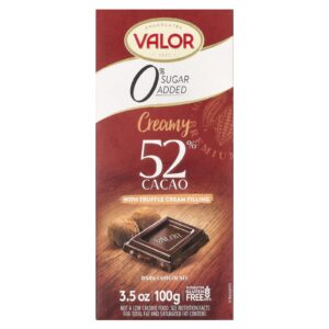Valor Chocolate Amargo Cremoso com Recheio de Trufas Cremosas Adição de 0% de Açúcar 100 g (35 oz)