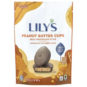 Lilys Sweets Chocolate ao Leite Copinhos de Manteiga de Amendoim Sem Adição de Açúcar 91 g (32 oz)