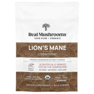 Real Mushrooms Juba-de-leão Extrato de Cogumelo Orgânico em Pó 60 g (212 oz)