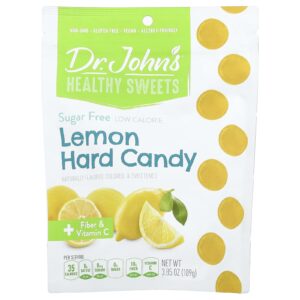 Dr. Johns Healthy Sweets Hard Candy de Limão + Fibra e Vitamina C Sem Açúcar 109 g (385 oz)
