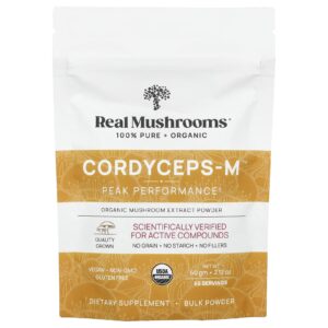 Real Mushrooms Cordyceps-M™ Extrato de Cogumelo Orgânico em Pó 60 g (212 oz)