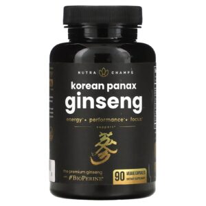 NutraChamps Ginseng Panax Coreano 90 Cápsulas Vegetais