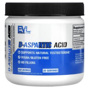 EVLution Nutrition Ácido D-Aspártico Sem Sabor 94 g (33 oz)