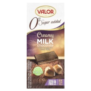 Valor 0% de Adição de Açúcar Chocolate ao Leite Cremoso com Avelã 100 g