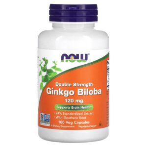 NOW Foods Ginkgo biloba com Raiz de Eleutero 100 Cápsulas Vegetais