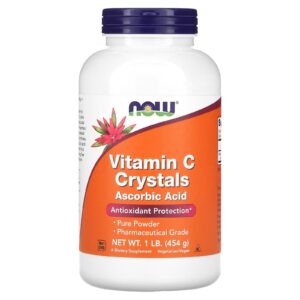 NOW Foods Cristais de Vitamina C 454 g (1 lb)