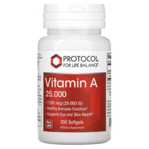 Protocol for Life Balance Vitamina A 7.500 mcg (25.000 UI) 100 Cápsulas Softgel