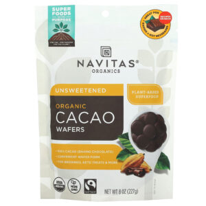 Navitas Organics Bolachas de Cacau Orgânico Sem Açúcar 227 g (8 oz)