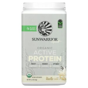 Sunwarrior Esporte Proteína Orgânica Ativa Baunilha 1 kg (22 lb)