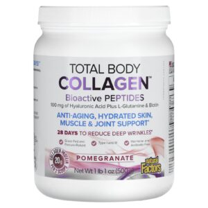 Natural Factors Total Body Collagen Peptídeos Bioativos Romã 500 g (1 lb 1 oz)