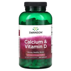 Swanson Cálcio e Vitamina D 240 Cápsulas