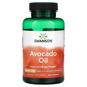 Swanson Óleo de Abacate 1.000 mg 60 Cápsulas Softgel