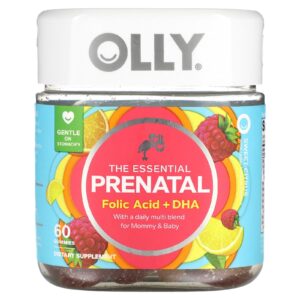 OLLY The Essential Pré-natal Ácido Fólico + DHA Cítrico Doce 60 Gomas