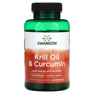 Swanson Óleo de Krill e Curcumina 60 Cápsulas Softgel