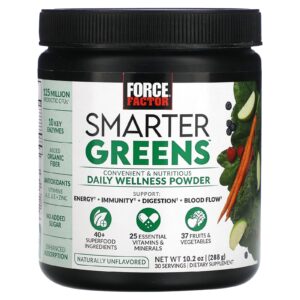 Force Factor Verduras mais inteligentes Pó de Bem-Estar Diário Naturalmente Sem Sabor 288 g (102 oz)