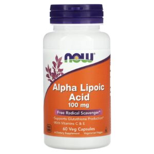 NOW Foods Ácido Alfa-Lipoico 100 mg 60 Cápsulas Vegetais