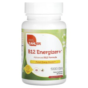 Zahler B12 Energizer + Fórmula B12 Avançada Cereja Natural 5.000 mcg 120 Pastilhas