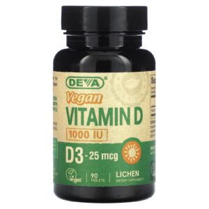 Deva Vitamina D3 Vegana 25 mcg (1.000 UI) 90 Comprimidos