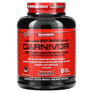 MuscleMeds Carnivor Isolado de Proteína de Bovino Produzido por Bioengenharia Cookies e Creme 1.680 g (37 lbs)