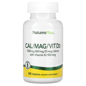 NaturesPlus Cal / Mag / Vit D3 com Vitamina K2 90 Comprimidos
