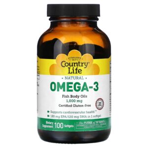 Country Life Ômega-3 natural 1.000 mg 100 cápsulas softgel