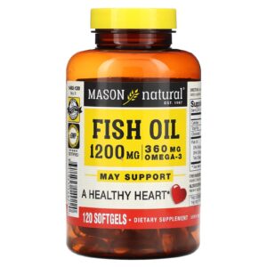 Mason Natural Óleo de Peixe 1.200 mg 120 Cápsulas Softgel