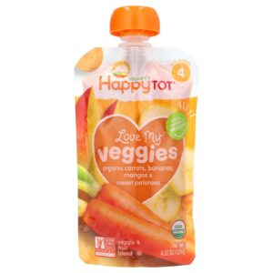 Happy Family Organics Happy Tot® Love My Veggies Fase 4 Cenoura Banana Manga e Batata-Doce Orgânicos 120 g (422 oz)