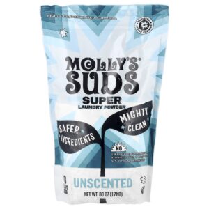 Mollys Suds Super Roupa em Pó Sem Aroma 60 Lavagens 17 kg (60 oz)