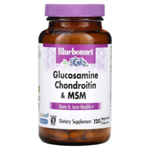 Bluebonnet Nutrition Glicosamina Condroitina e MSM 120 Cápsulas Vegetais