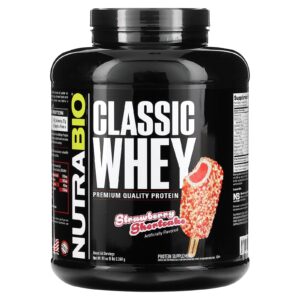 NutraBio Proteína Whey Clássica Bolo de Morango 5 lb (2.268 g)