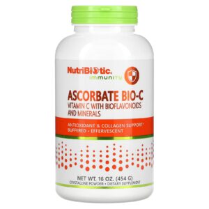 NutriBiotic Imunidade Ascorbato Bio-C Vitamina C com Bioflavonoides e Minerais 454 g (16 oz)