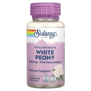 Solaray Extratos Vitais Peônia Branca 500 mg 60 Vegetais