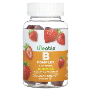Lifeable Complexo B + Vitamina C em Gomas Morango Natural 60 Gomas