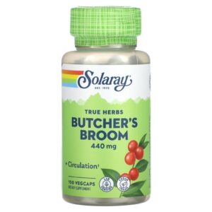 Solaray True Herbs Brusca 440 mg 100 Cápsulas VegCaps