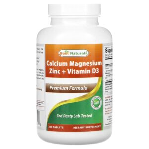 Best Naturals Cálcio Magnésio Zinco + Vitamina D3 300 Comprimidos