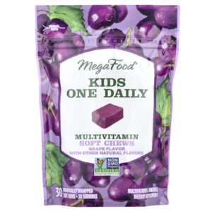 MegaFood Kids One Daily Mastigáveis Multivitamínicos Uva 30 Cápsulas Mastigáveis Embaladas Individualmente