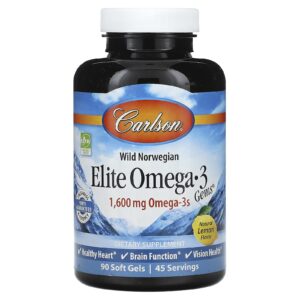 Carlson Wild Norwegian Elite Omega-3 Gems® Limão Natural 90 Cápsulas Softgel