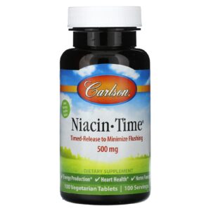 Carlson Tempo de Niacina 500 mg 100 Comprimidos Vegetarianos
