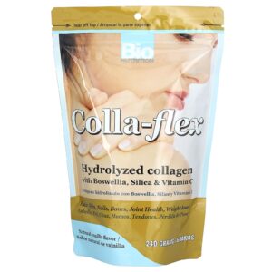 Bio Nutrition Colla-Flex Colágeno Hidrolisado com Boswellia Sílica e Vitamina C Baunilha Natural 240 g