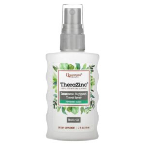 Quantum Health TheraZinc Spray para Garganta para Suporte Imunológico Hortelã-pimenta 74 mg 59 ml (2 fl oz)
