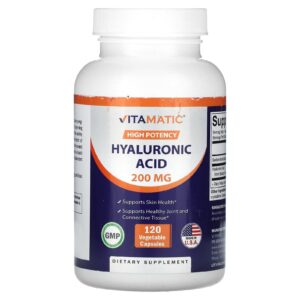 Vitamatic Alta Potência Ácido Hialurônico 200 mg 120 Cápsulas Vegetais