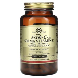 Solgar Ester-C mais Vitamina C 500 mg 90 Cápsulas