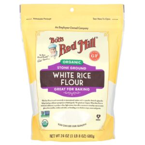 Bobs Red Mill Farinha de Arroz Branco Orgânico 680 g (24 oz)